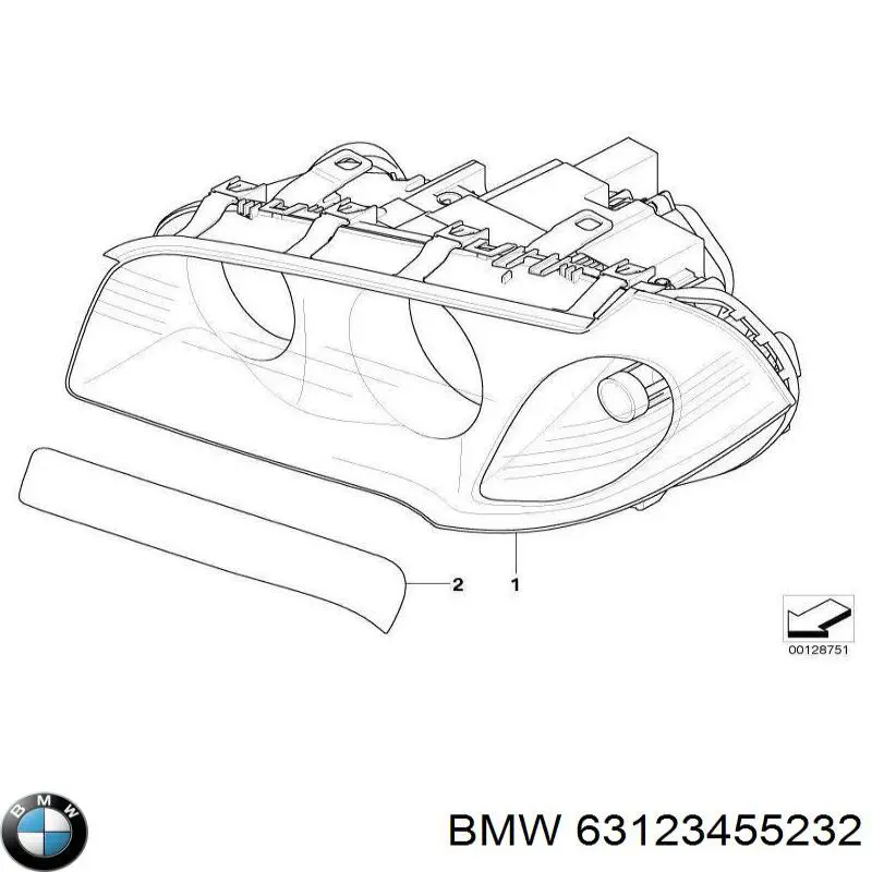 63123455232 BMW faro derecho