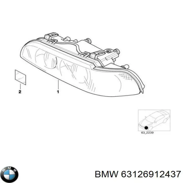 63 12 6 902 523 BMW faro izquierdo