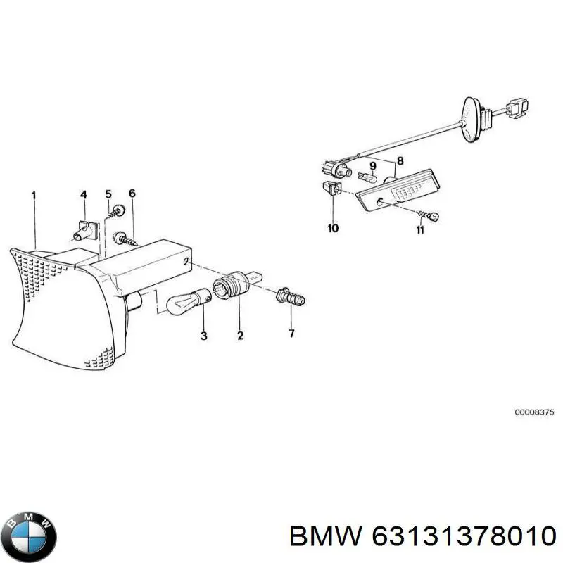  Luz intermitente guardabarros izquierdo para BMW 5 E34