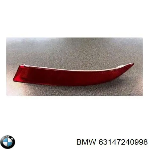 63147240998 BMW reflector, parachoques trasero, derecho