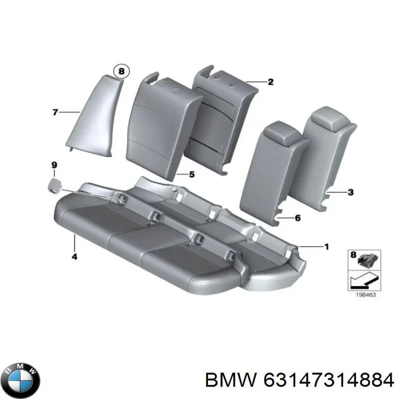  Reflector, parachoques trasero, derecho para BMW X1 E84