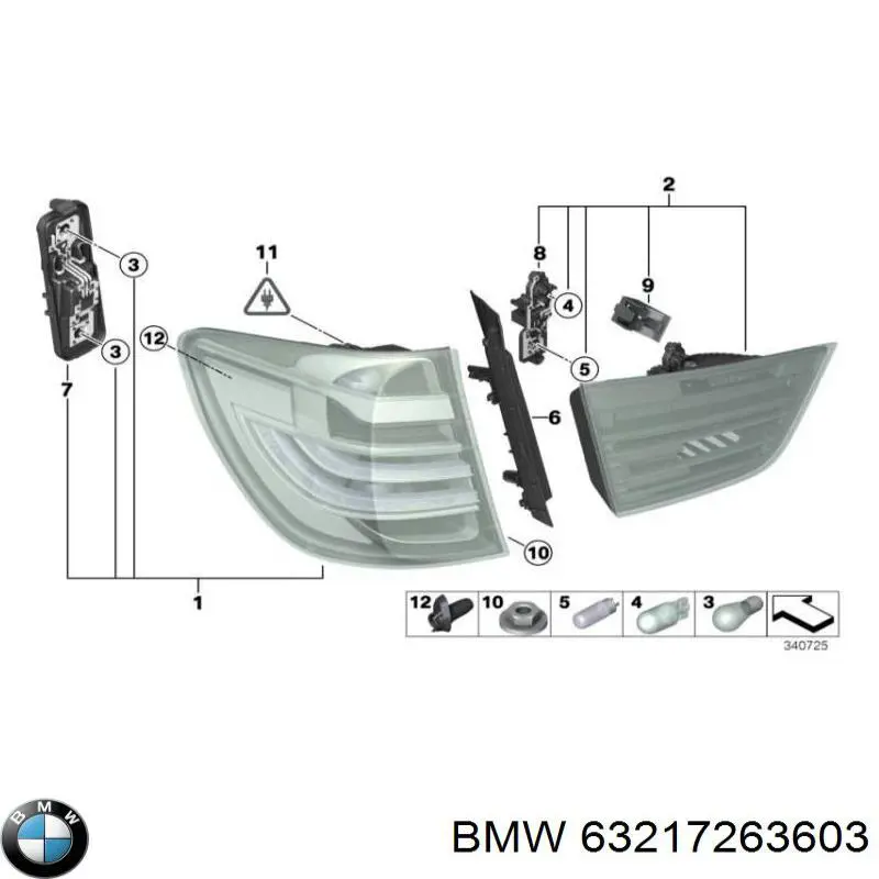  Listón embellecedor/protector, parachoques trasero izquierdo para BMW X3 F25