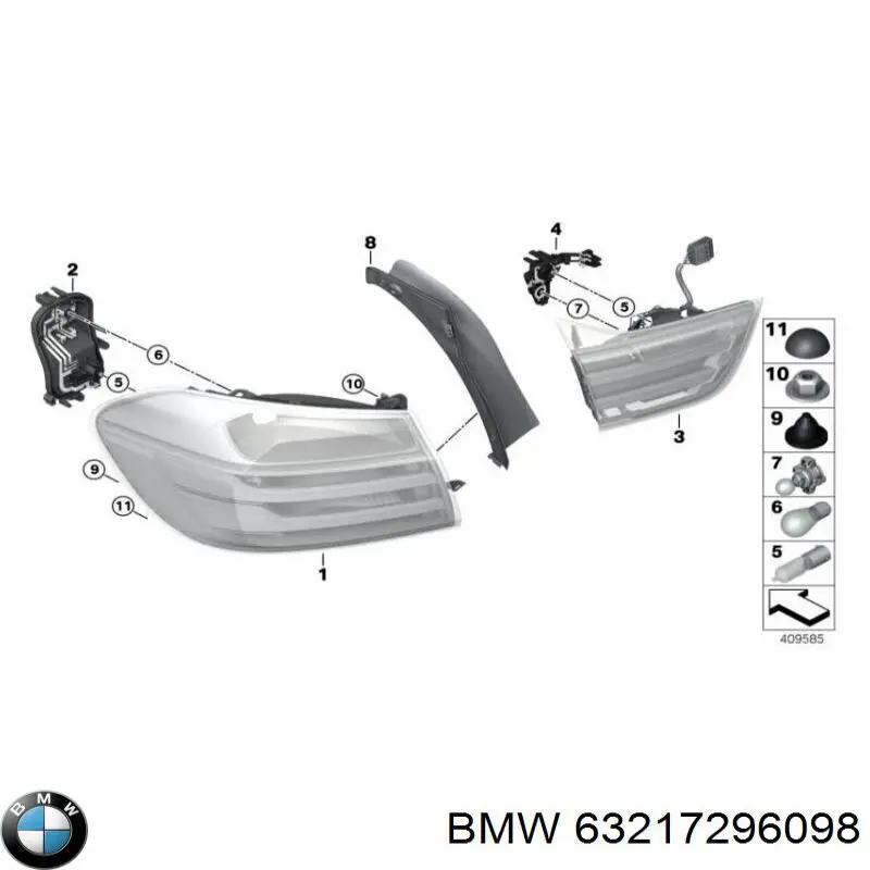 63217296098 BMW piloto posterior exterior derecho