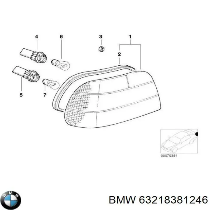 63218381246 BMW piloto posterior derecho