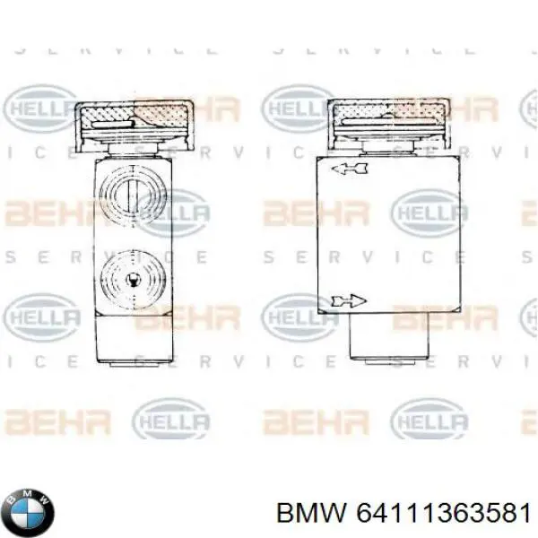 64111363581 BMW válvula de expansión, aire acondicionado