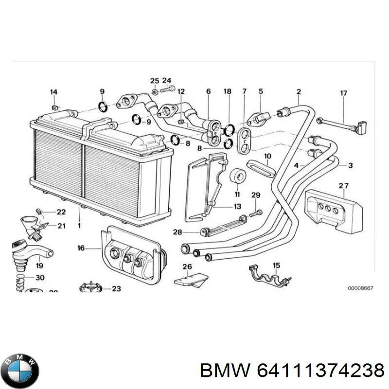  Anillo obturador, tubo de radiador de calefacción para BMW 3 E36