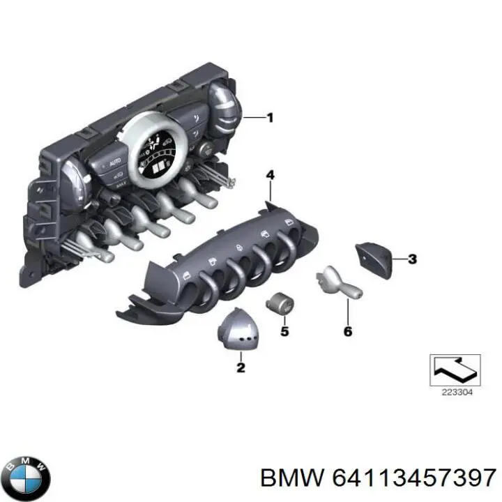 64113457397 BMW unidad de control, calefacción/ventilacion