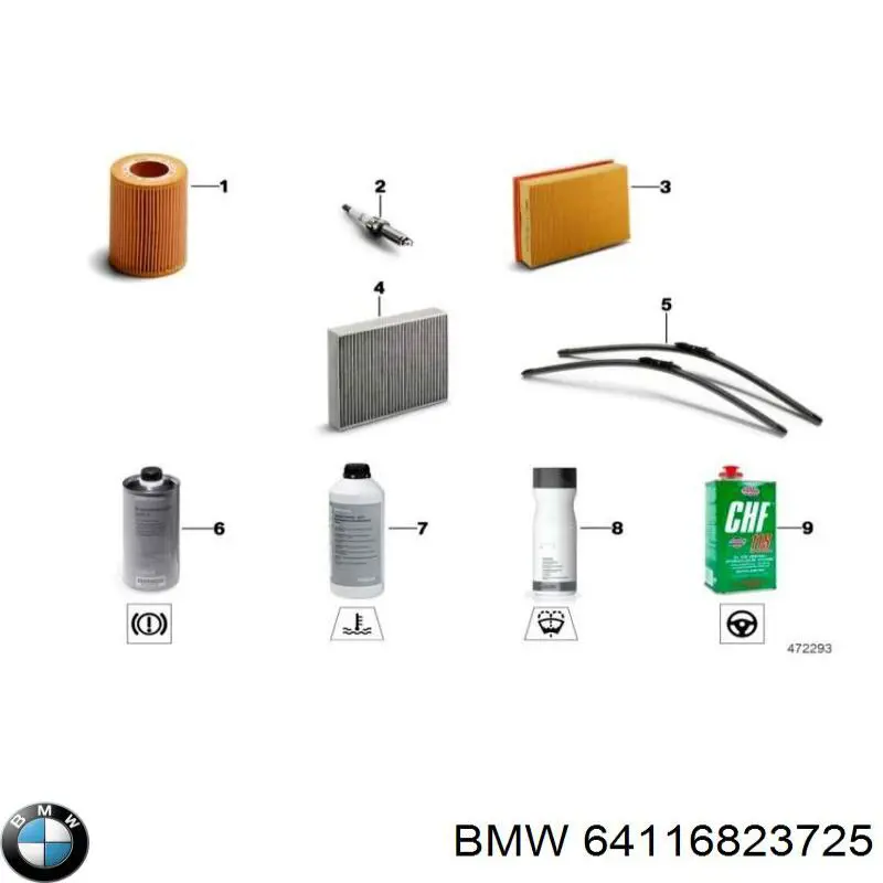 64116823725 BMW filtro de habitáculo