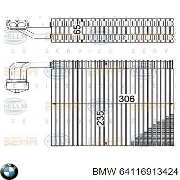 64110394808 BMW evaporador, aire acondicionado