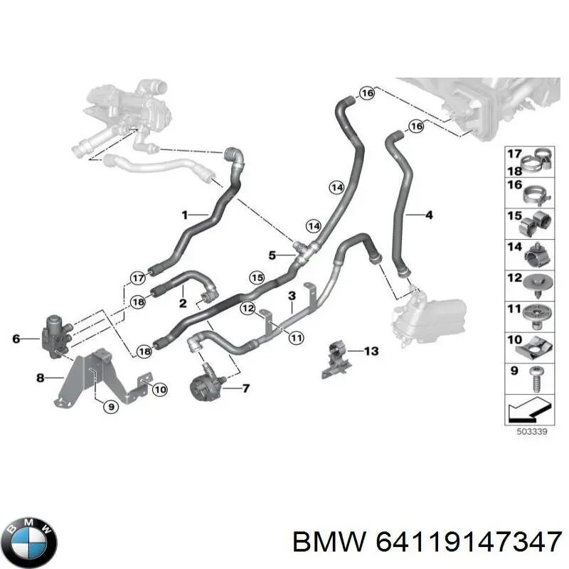  Válvula de control de refrigerante para BMW 3 G20