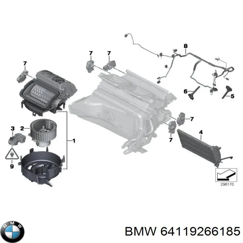 64119266185 BMW resitencia, ventilador habitáculo