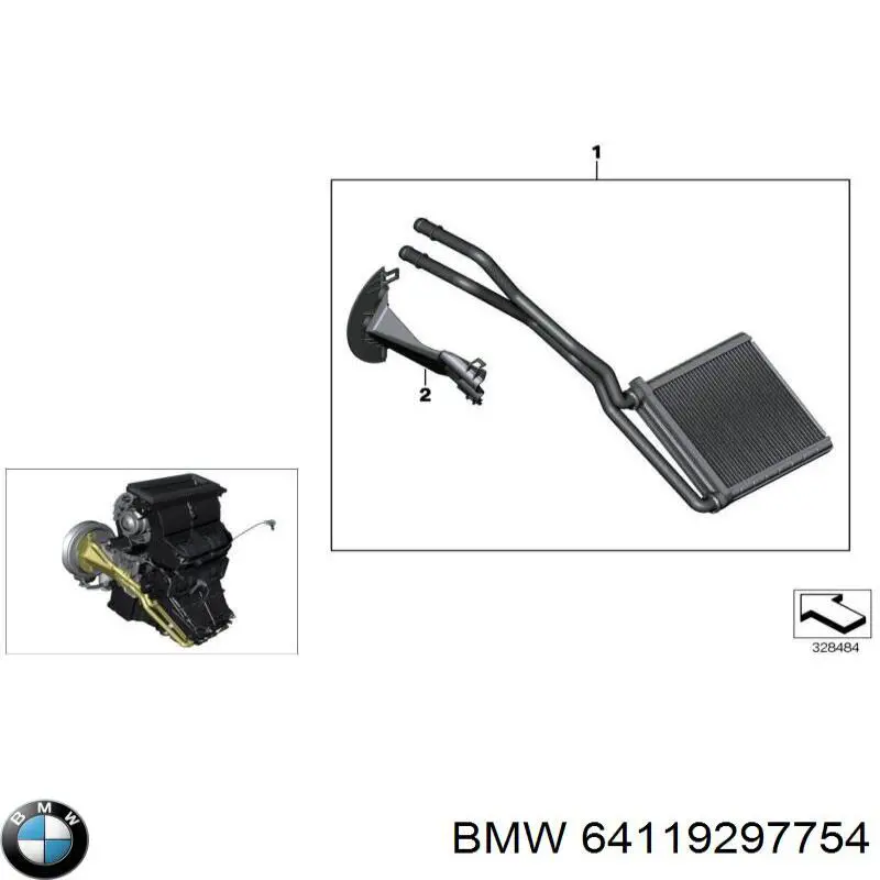 64119297754 BMW radiador de calefacción