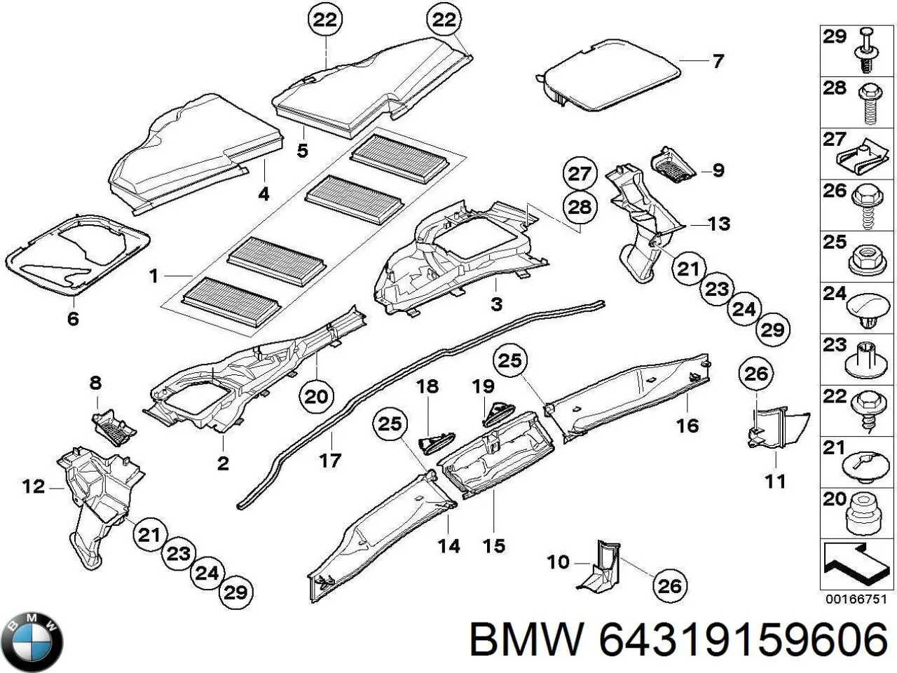 64319159606 BMW filtro de habitáculo