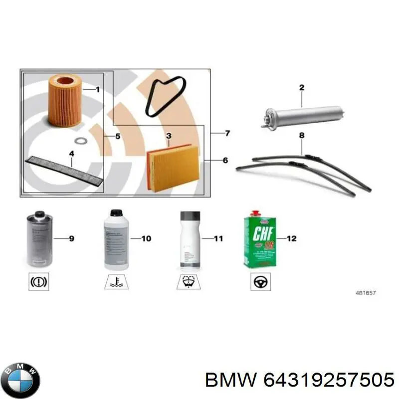 64319257505 BMW filtro de habitáculo