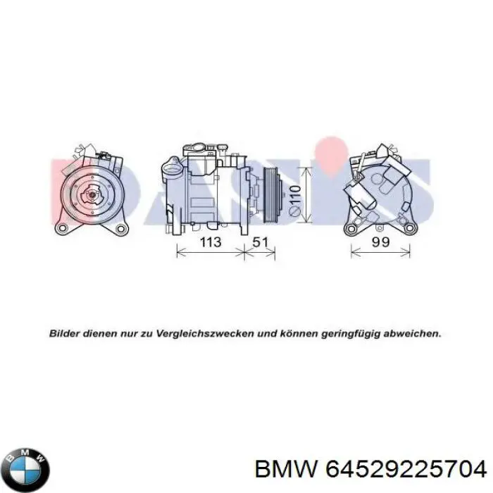 64529225704 BMW compresor de aire acondicionado