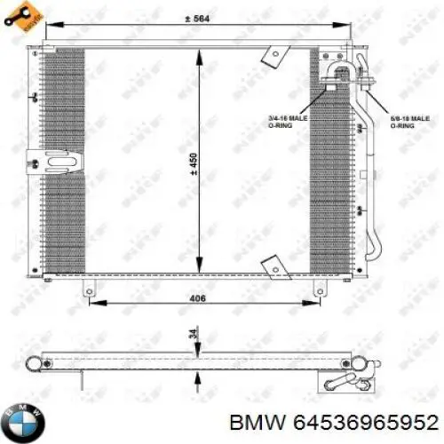 64536965952 BMW condensador aire acondicionado