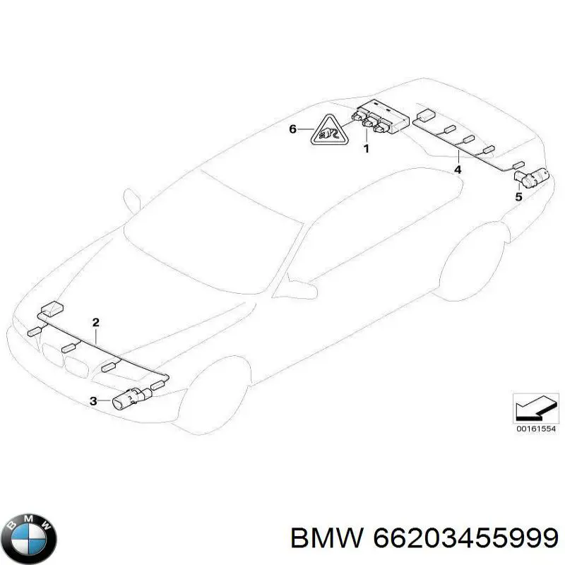 66203455999 BMW sensor de alarma de estacionamiento(packtronic Delantero/Trasero Central)