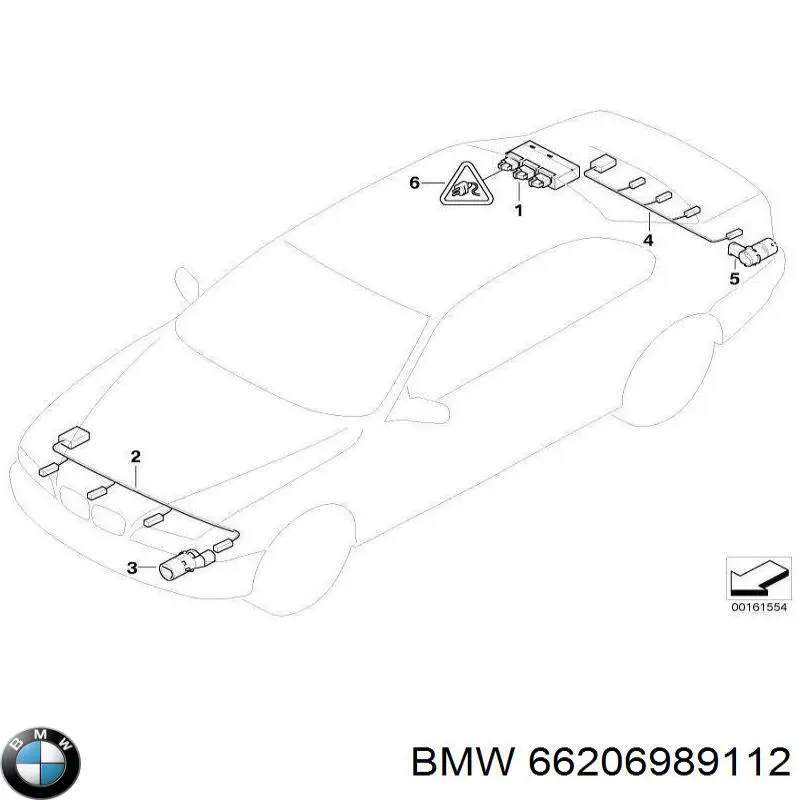 66206989112 BMW sensor de alarma de estacionamiento(packtronic Delantero/Trasero Central)