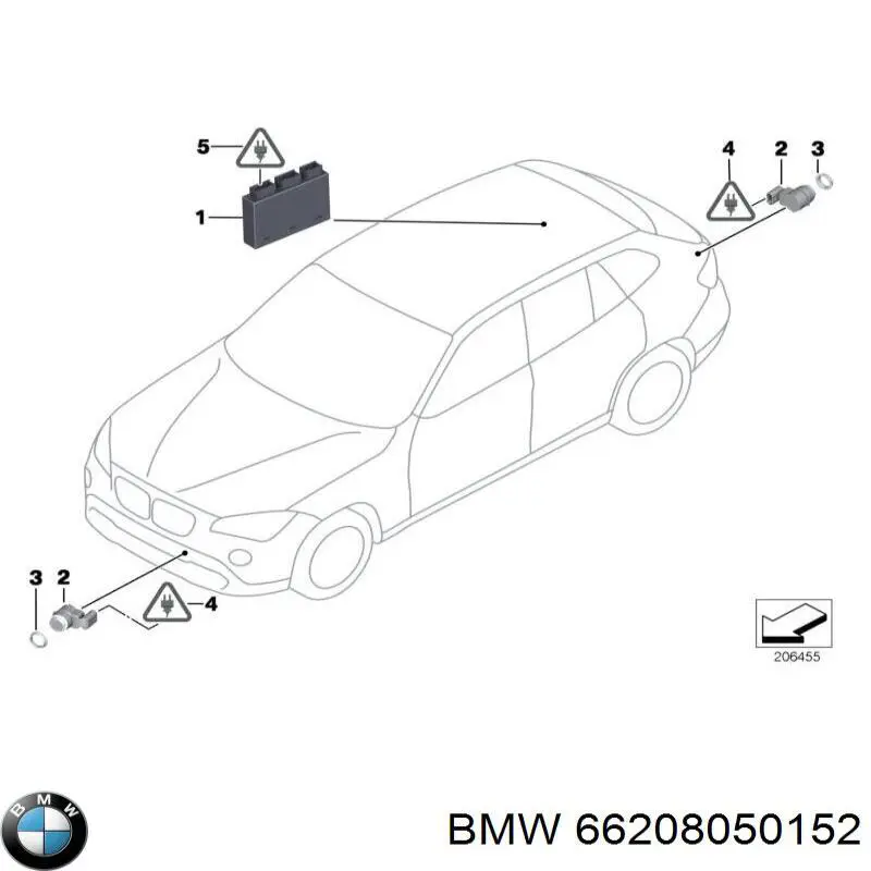 66208050152 BMW sensor alarma de estacionamiento (packtronic Frontal)