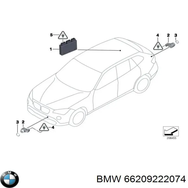 66209222074 BMW sensor alarma de estacionamiento (packtronic Frontal)