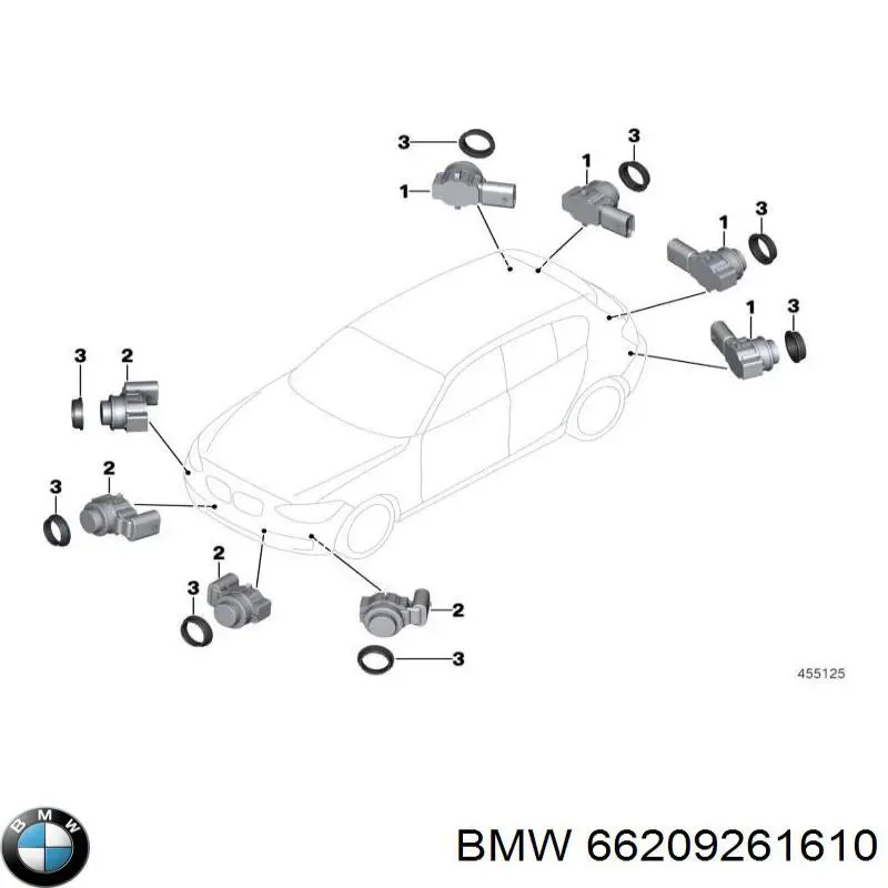 66209261610 BMW sensor alarma de estacionamiento trasero