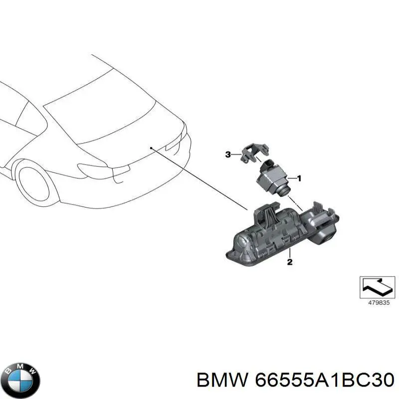 66555A1BC30 BMW cámara marcha atrás, auxiliar aparcamiento