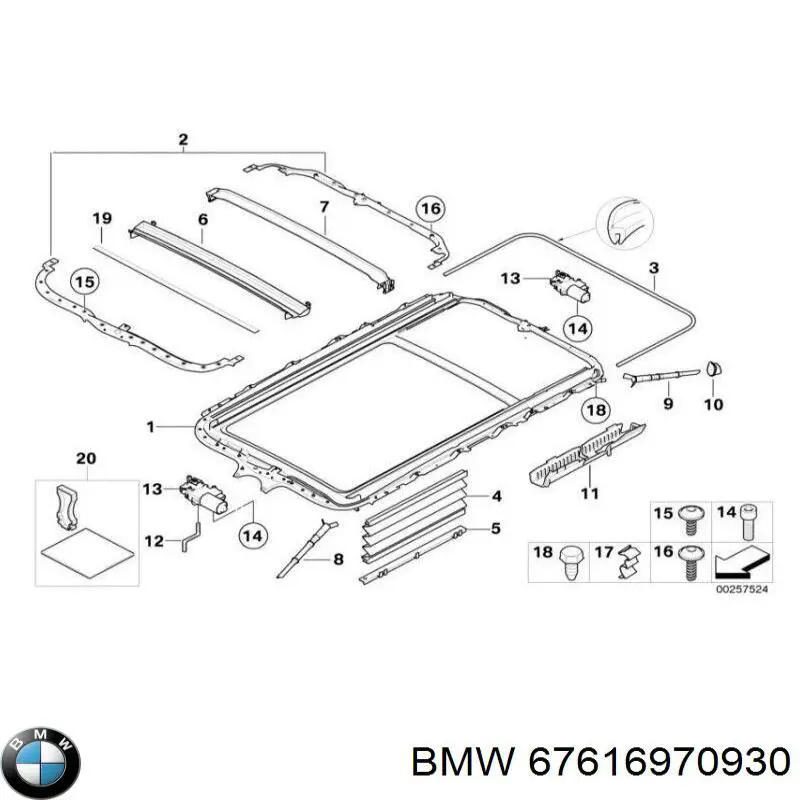  Techo Corredizo Motor para BMW X5 E53