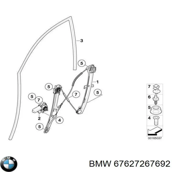  Motor eléctrico, elevalunas, puerta delantera derecha para BMW X6 E71