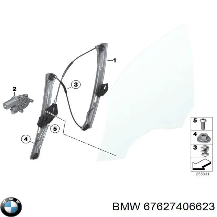 67627406623 BMW mecanismo de elevalunas, puerta delantera izquierda