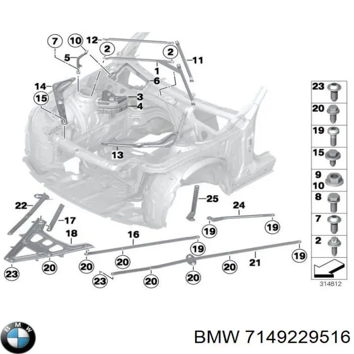 07149229516 BMW perno de fijación, brazo oscilante delantera, inferior