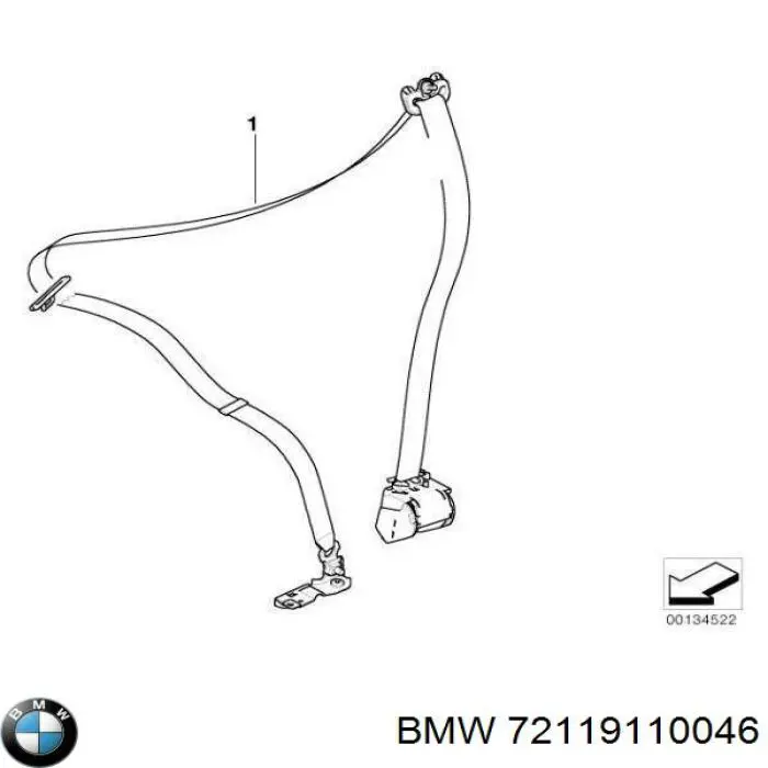  Cinturón de seguridad delantero derecho para BMW 5 E60