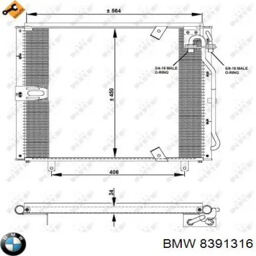 8391316 BMW condensador aire acondicionado