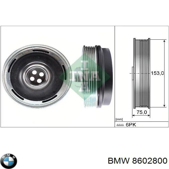 8602800 BMW polea, cigüeñal