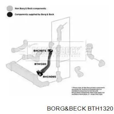 BTH1320 Borg&beck tubo flexible de aire de sobrealimentación derecho