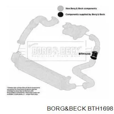 BTH1698 Borg&beck tubo flexible de aire de sobrealimentación izquierdo