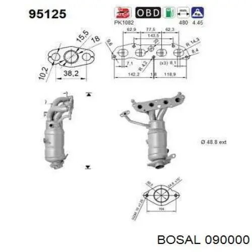  Colector de escape, sistema de escape para Toyota Auris E15