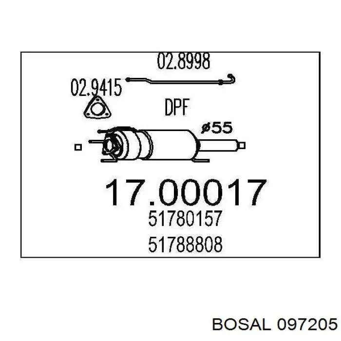  Filtro hollín/partículas, sistema escape para Opel Signum 