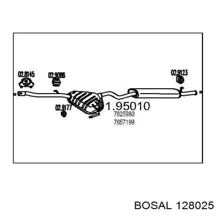 128-025 Bosal silenciador posterior