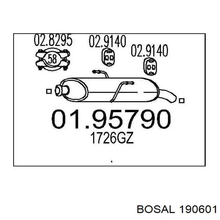 190-601 Bosal silenciador posterior