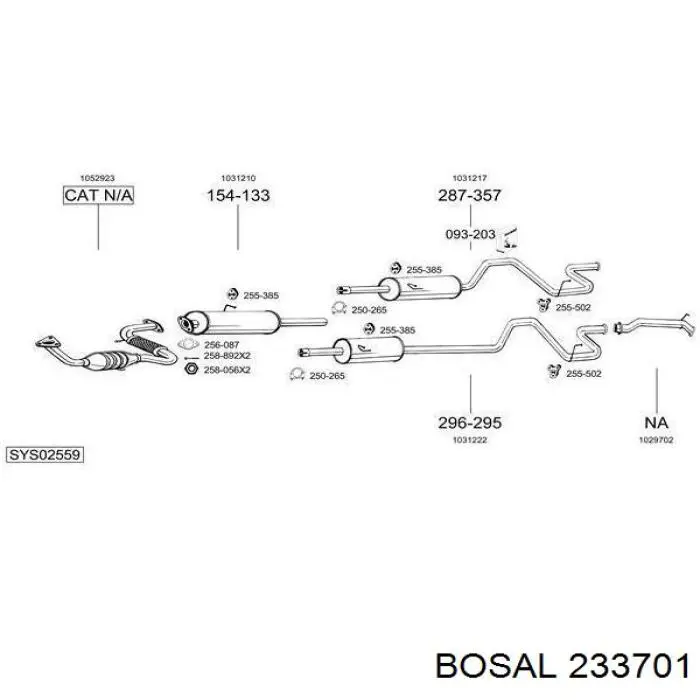 233-701 Bosal silenciador del medio