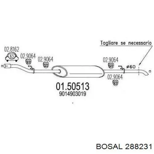 288231 Bosal silenciador del medio