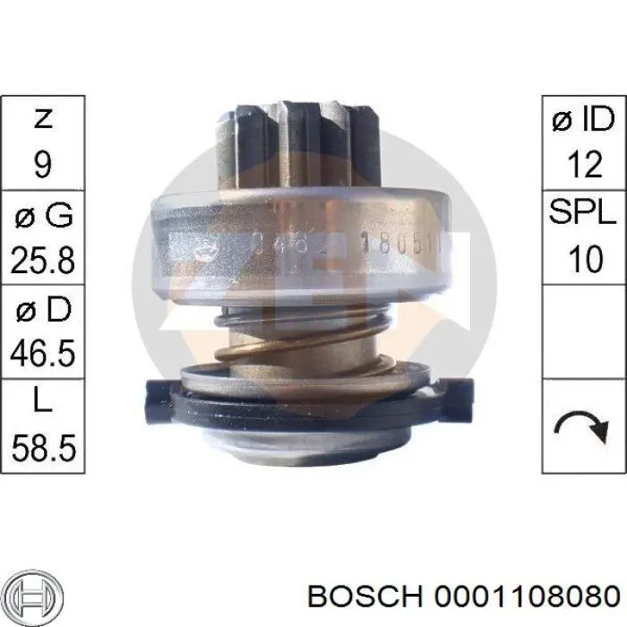 0001108080 Bosch motor de arranque