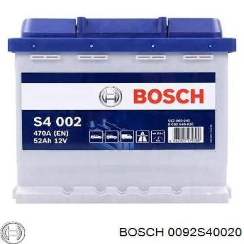 0092S40020 Bosch batería de arranque