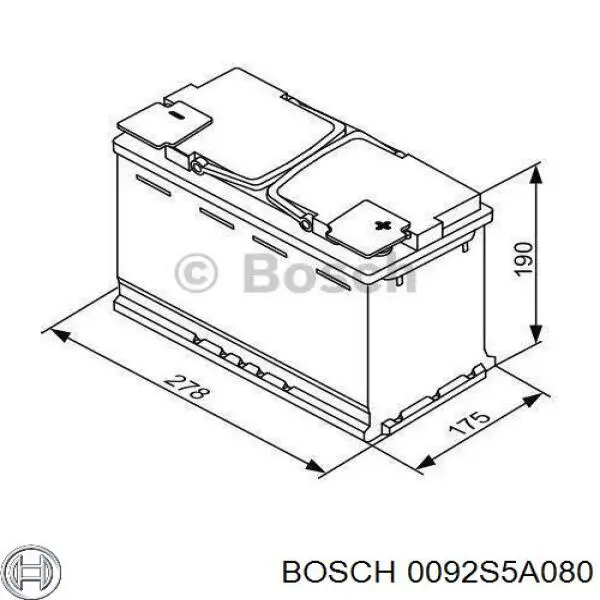 0092S5A080 Bosch batería de arranque