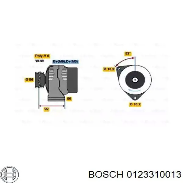 0123310013 Bosch alternador