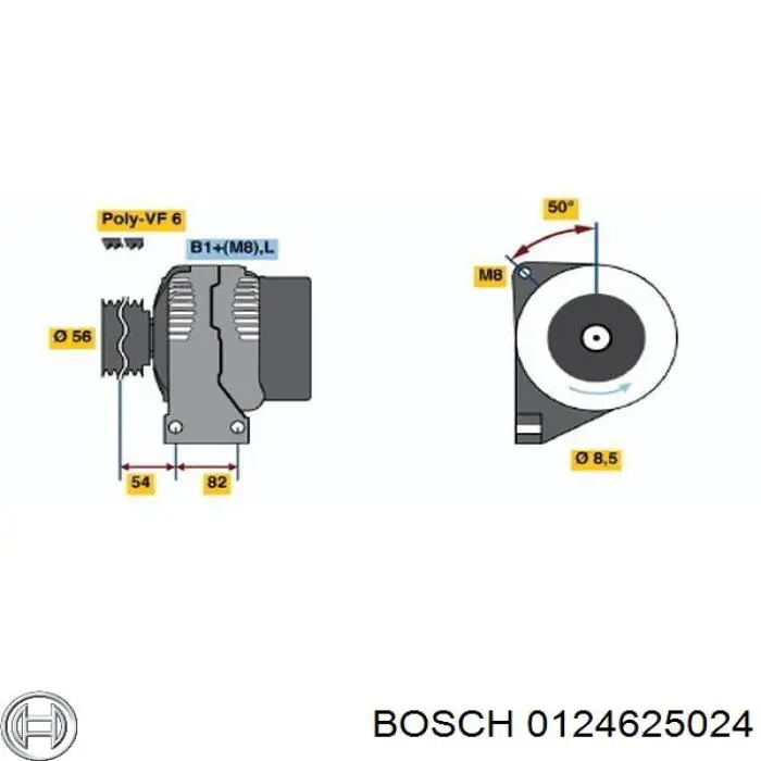 0124625024 Bosch alternador