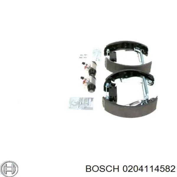 0 204 114 582 Bosch juego de zapatas de frenos de tambor, con cilindros, completo