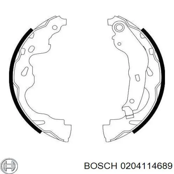 0 204 114 689 Bosch zapatas de frenos de tambor traseras