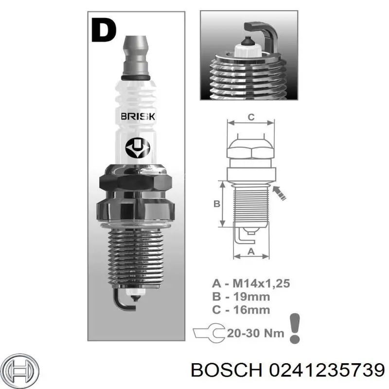 0241235739 Bosch bujía de encendido