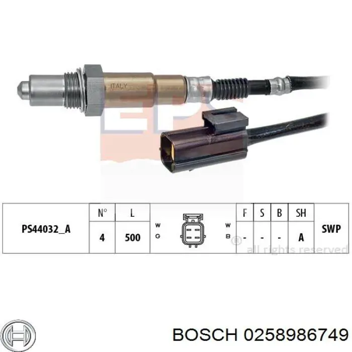 0258986749 Bosch sonda lambda